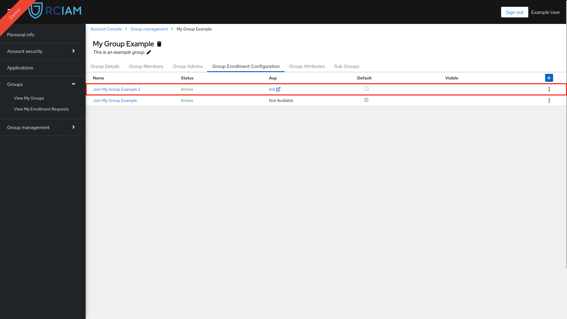 Admin Group Select Enrollment