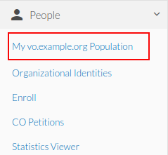 My VO population menu